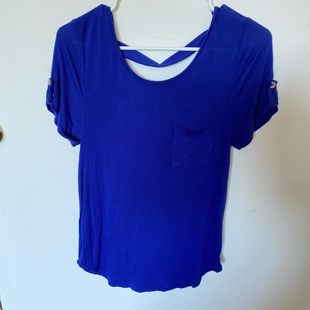 Blue Shirt with back detailing